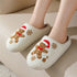 Christmas Slippers Gingerbread Slippers Women and Men Holiday Halloween Slippers Indoor Bedroom Fluffy Warm Fleece Slippers Winter Soft Cozy Home Non-Slip Soft Plush Slip-on Wool Lined House Shoes