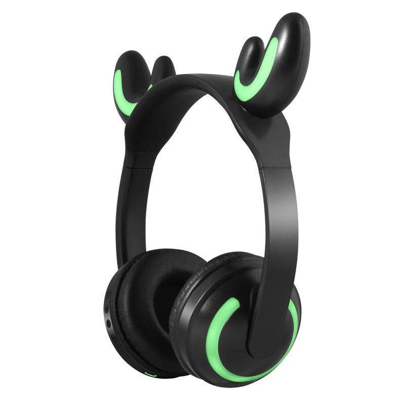 Interesting New Kids Headphones Wireless Bluetooth In Cat Ears Headphones Style With Noise Reduction Live Breathing Lights Glare and LED Lights