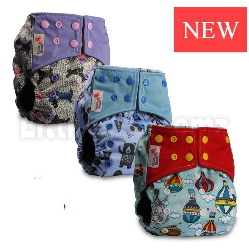 Modern Luxury Printed Washable Real Cloth Pocket Nappy,3 nappies/diapers Set For Girls and Boys Baby In Elegant Style