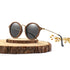 Modern Ultralight Women Men Polarized Sunglasses Wooden Round Frame