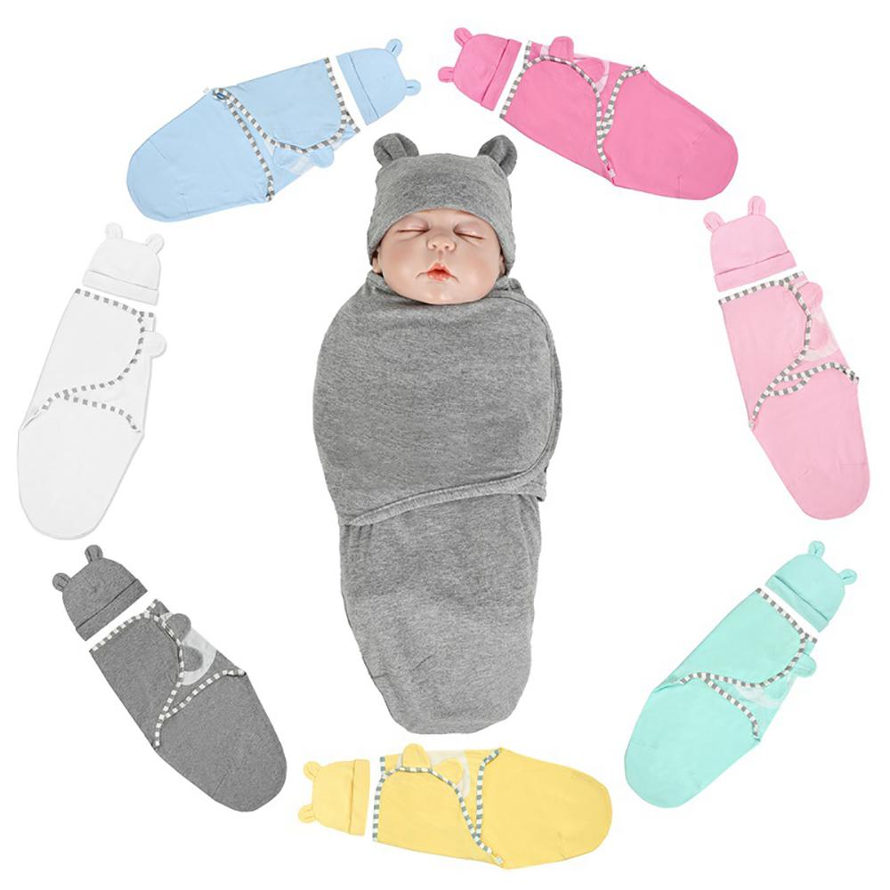 Muslin Swaddle Newborn Organic Cotton Blanket Extract Envelope Baby Sleeping Things Bedding for Boys Girls with a Hat Blanket Bag