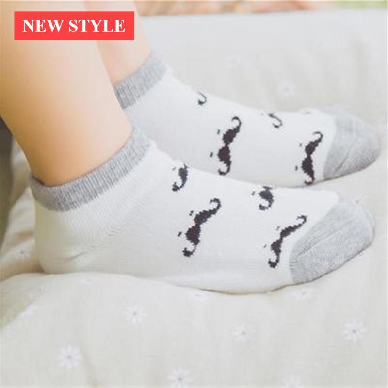 5 Pair Cotton Mustache Printing Socks Baby Girls & Boys For 1-3 Year Elastic Warm And Comfortable Kids Sock