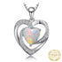 Heart Created Opal Pendant Necklace 925 Sterling Silver Gemstones Choker Statement Necklace Women In Luxury Modern Shiny Jewelry Diamond Design