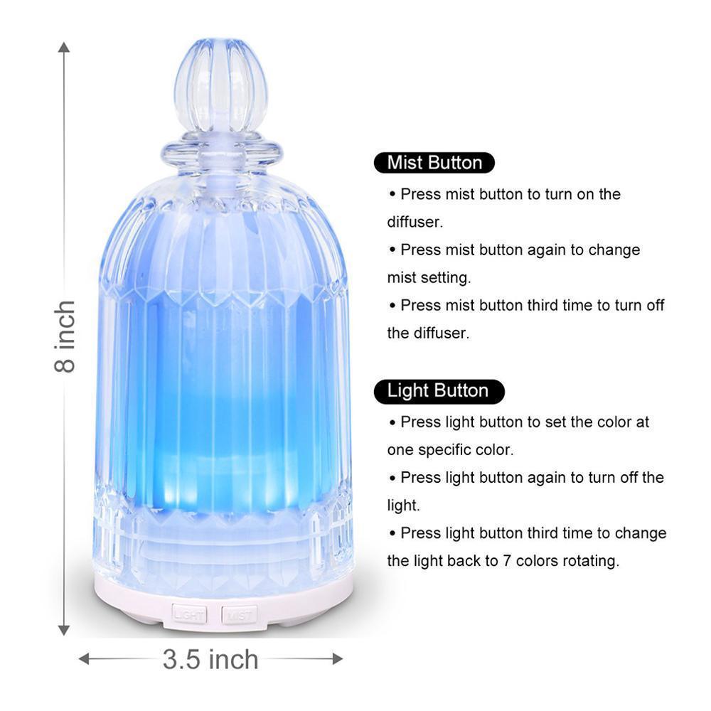 Aromatherapy Diffuser - Professional Grade - Wood and Glass Premium Essential Oil Diffuser Oils Humidifier, Nebulizer, Nebulizing Professional Machine, Waterless