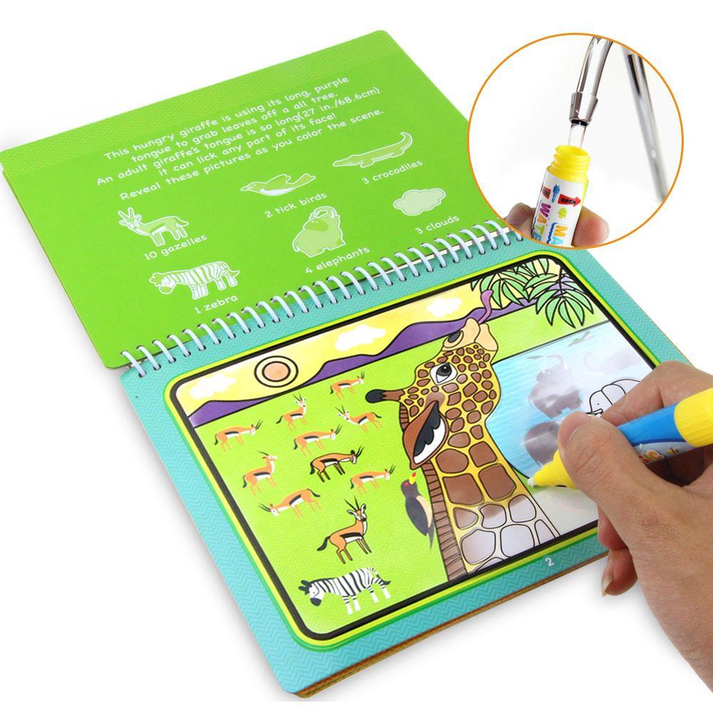 Reusable Magic Water Drawing Book With Pen Coloring Painting Book Drawing Board Juguetes Education Learning Toys for Children