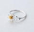 New Modern Silver Color Daisy Flower Elegant Rings For Women Adjustable Size Amazing Rings Modern Fashion Wedding Jewelry