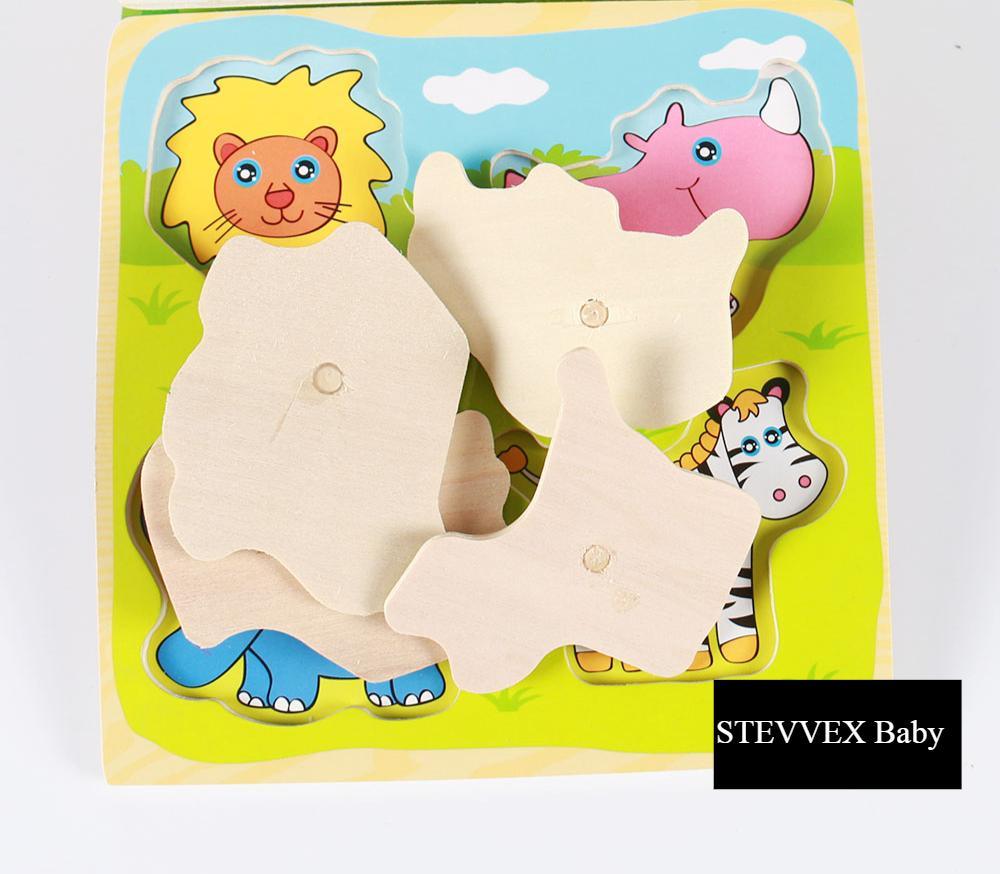 New Hand Grab Board Wooden Puzzle Toys for Children Cartoon Animal Fruit  Kids Baby Early Educational Learning Toy