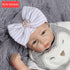 Modern Luxury Baby Girl Cotton Knit Striped Baby Caps With Big Bow For Baby Girls In Elegant Style