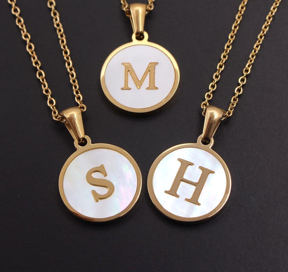 NEW Luxury Gold Color 26 Letter Necklaces In Alphabet Letter Pendant Necklace Fashion Chain  Design Necklace For Women and Men