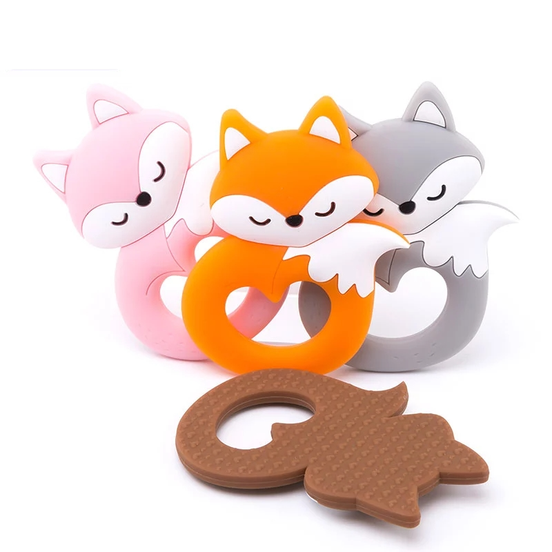 New Sets Baby Silicone Teether Rodent Silicone Animal Fox Teeth Chew Children Goods