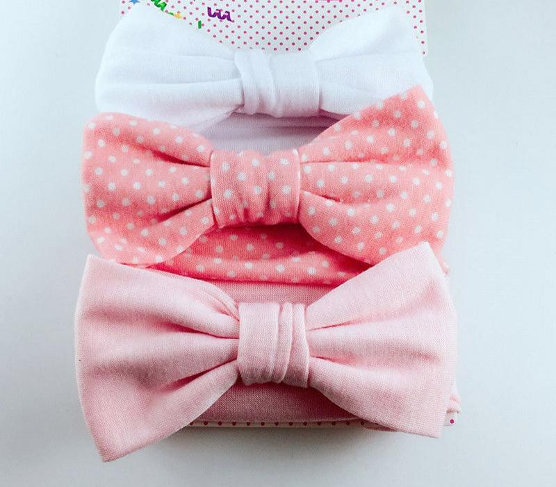 Modern 3Pcs Set Elastic Baby Headband Cute Bow Knot Kids Hair Bands For Newborn Baby Girl