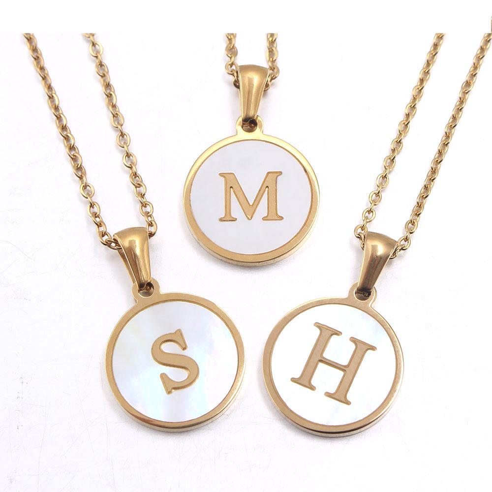 NEW Luxury Gold Color 26 Letter Necklaces In Alphabet Letter Pendant Necklace Fashion Chain  Design Necklace For Women and Men