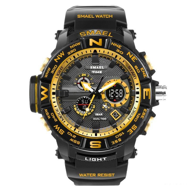 New Luxury Sport Watch With Dual Display LED Digital Analog Electronic Quartz  Display and Waterproof 30M protection