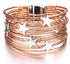 Modern Bohemian Star New Leather Elegant Bracelets Luxury For Women Fashion Pentagram Multi-Layer Wide Wrap Bracelets And Bangles Jewelry