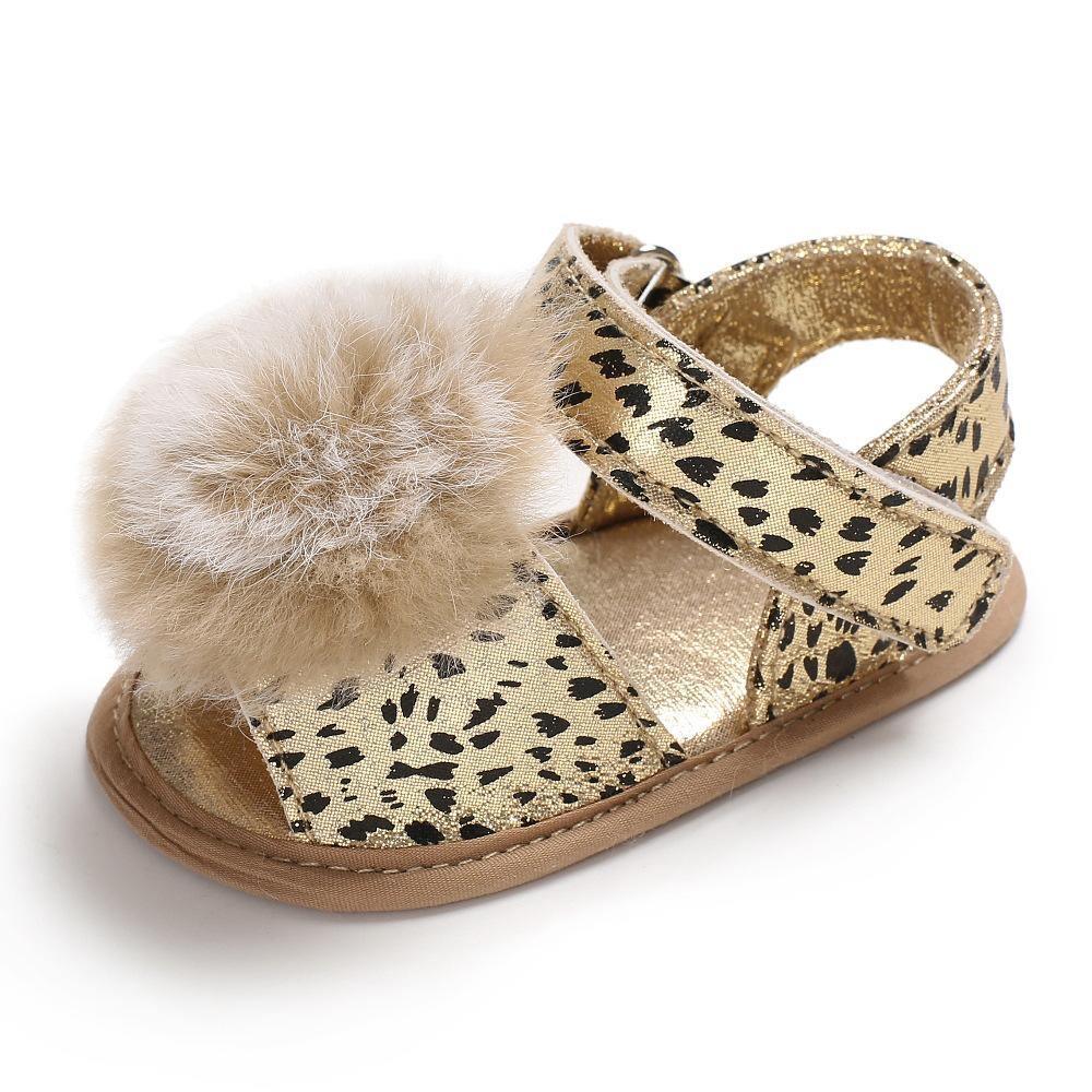 Baby 0-18M Newborn Children Shoes Leopard Cute Ball Wear Non-slip Shoes High Quality Soft And Comfortable Shoe