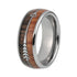 Elegant Mens Tungsten Carbide Rings Luxury Womens Wedding Bands Koa Wood Arrow With Inlay Domed Polished Shiny Comfort Fit