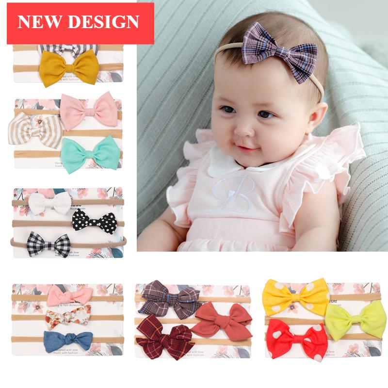 Baby Girls Headband Infant Elastic Headwear Kids Hair Accessories Bow Set For Baby Girls