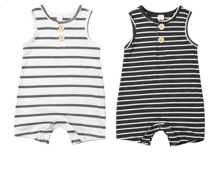 Summer Clothing Newborn Infant Baby Boy/Girl Striped Romper Sleeveless Outfit Jumpsuit Pajamas