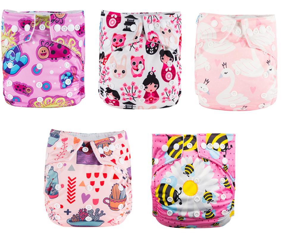 Modern Luxury Printed Baby Nappy 5pcs/Lot Washable Diapers Good Quality Pocket Diaper For Kids