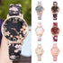 Girl Luxury Watch Women New Fashion Embossed Flowers Small Fresh Printed Belt Dial Watch Female Student Quartz Watch For Women and Girls