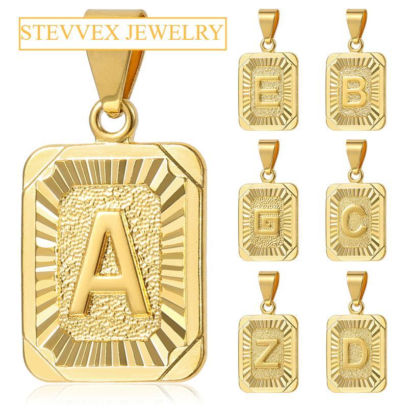 Initial Letter Pendant Charm Gold Necklace for Women And Men Link Chain Jewelry Personalized Neckalce Excellent Gift for Her and Him