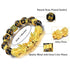 Luxury Black Obsidian Stone Beads Bracelet Gold Color Buddha Good Luck Wealth Bracelets for Women and Men