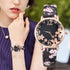 Girl Luxury Watch Women New Fashion Embossed Flowers Small Fresh Printed Belt Dial Watch Female Student Quartz Watch For Women and Girls