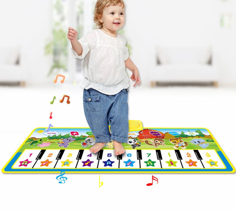 Animals Musical Mat Carpet with 10 Keys Record Function Animal Sounds Play Touch Piano Educational Toys For Kids