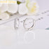 Modern Simple Silver Color Single Row Luxury Zircon Hoop Elegant Earrings For Women