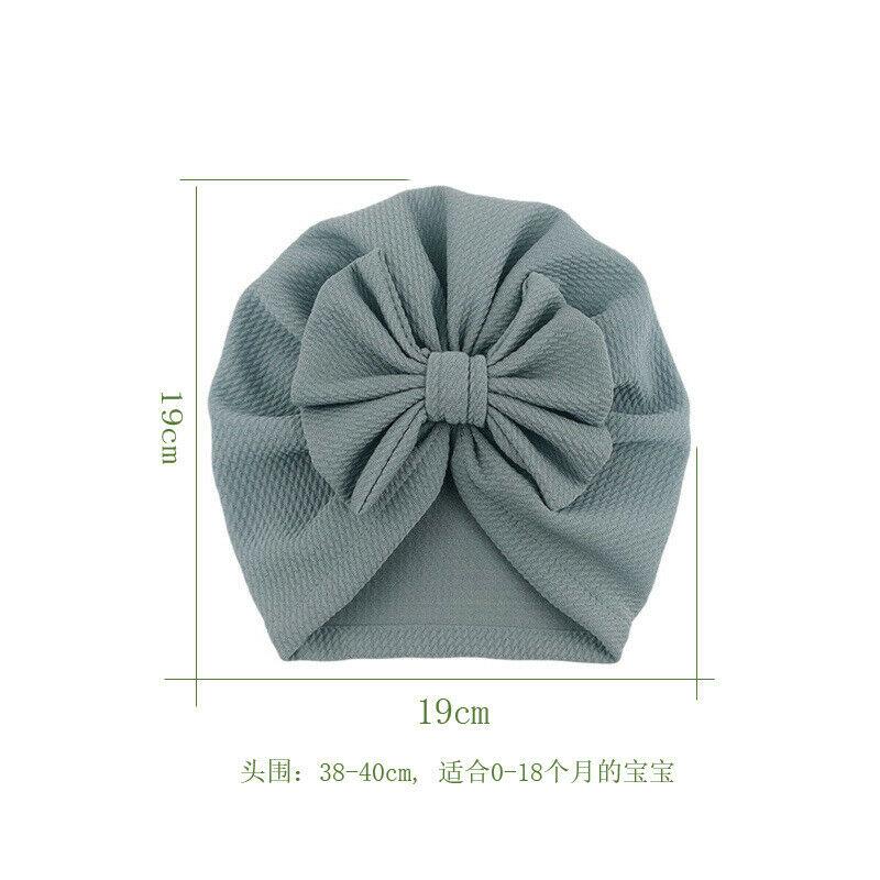 Baby Girl Hat Turban With Bow Knot Infant Beanie Solid Big Bowknot Cap For Girls Kid Hats