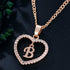 Customized Zircon Heart A-Z Initial Letter Necklaces For Women Lover Rose Gold Silver Color Personalized Chain Female Pendant Necklace Fashion Jewelry Design