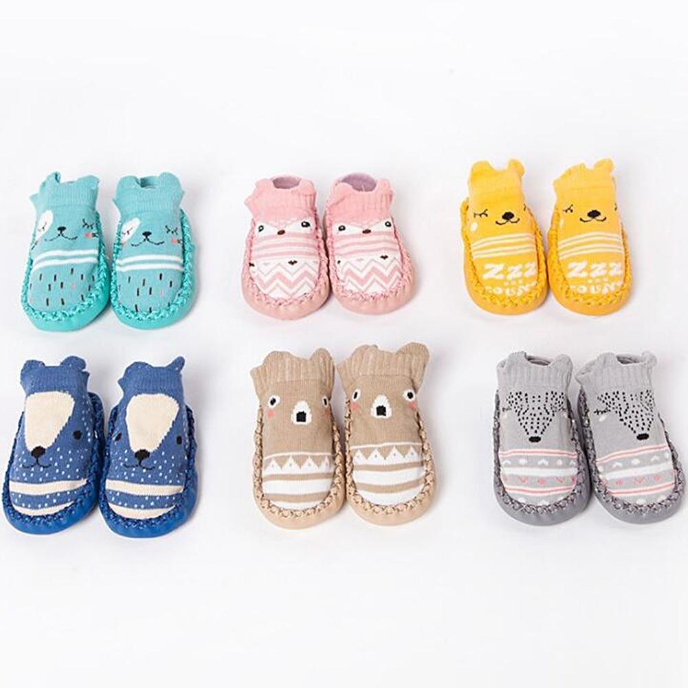 Modern Elegant Baby Girls & Boys Autumn Winter Cotton Soft Sole Cartoon Shoes Socks For Baby Kids