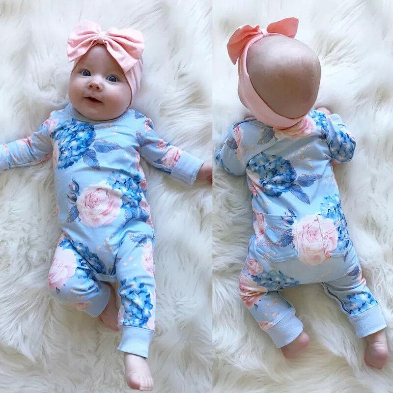 New Fashion Newborn Romper Floral Jumpsuit  Baby Playsuit Girl Outfit Clothes Set For Girls