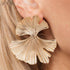 Charming Elegant Big Flowers Drop Earrings for Women Luxury Butterfly Gold Metal Pearl Stone New Leaf Jewelry