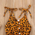 Baby Girls Leopard Rompers Sleeveless Button Playsuit Jumpsuits Fashion Outfits For Girls Kids Between 2-6 Years