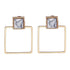 Modern Women's Earrings Color Metal Simple Charm Hollow Geometric Pendant For Winter Jewelry Lover Gift