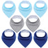 8PCS/SET Comfortable Colorful 100% Organic Cotton Adjustable Snaps Bandana Saliva Bibs For Baby Boys & Girls Kids