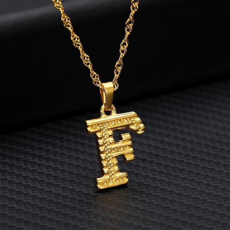 Modern NEW Luxury Shiny Tiny Gold Initial Letter Necklace For Women and Man In Jewelry Hip Hop Retro Design