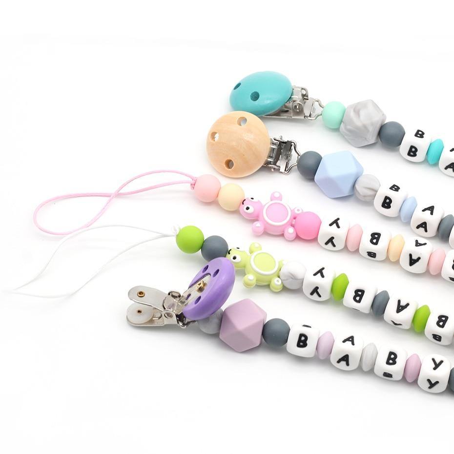 Modern Handmade Pacifier Clips Holder Chain Teething Silicone Pacifier Chains Holder For Baby For Pacifier