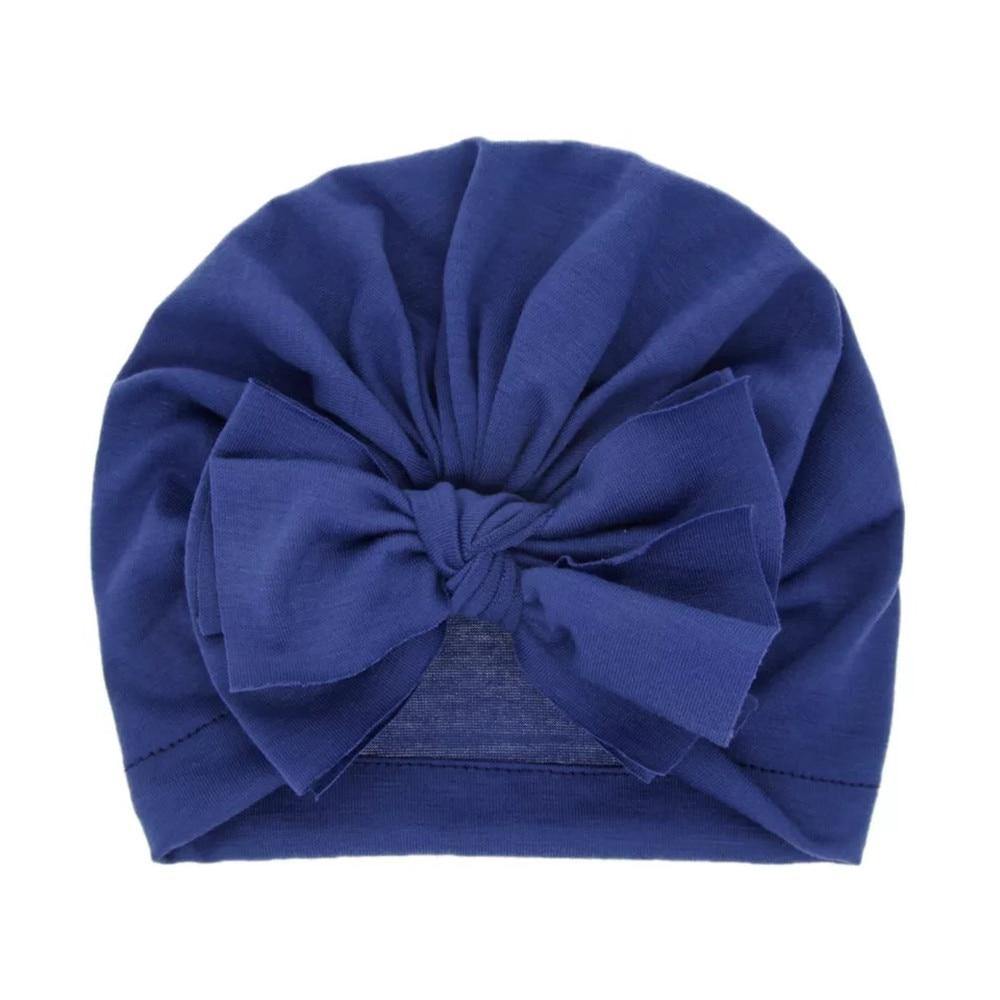 Modern Luxury Baby Girl Lovely Soft Winter Big Bow Turban Bonnet Cotton Caps For Girls Baby