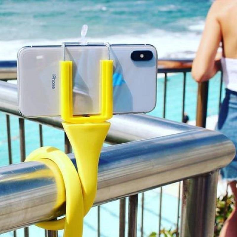 Flexible Yellow Universal Selfie Stick Monopod High Quality Phone Holder For Camera