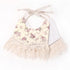 Double-deck Infant Baby Girl Boy Bib Kid Toddler Dinner Feeding Tassel Cotton Linen Burp Cloths