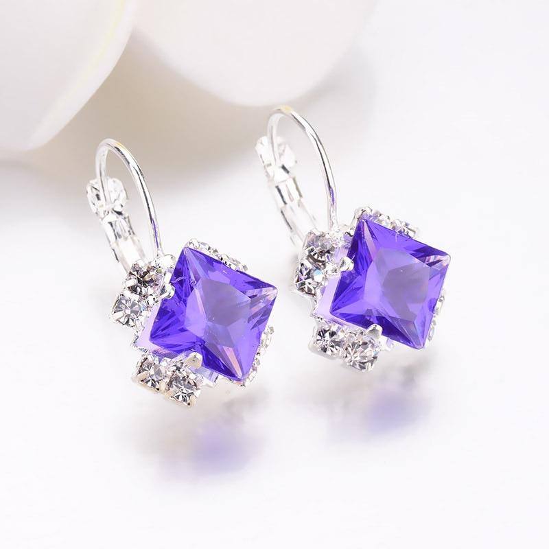 Modern Crystal Square Luxury Earrings For Women Epic Red, Blue, New Fashion Accessories Greata For Party Elegant Jewelry