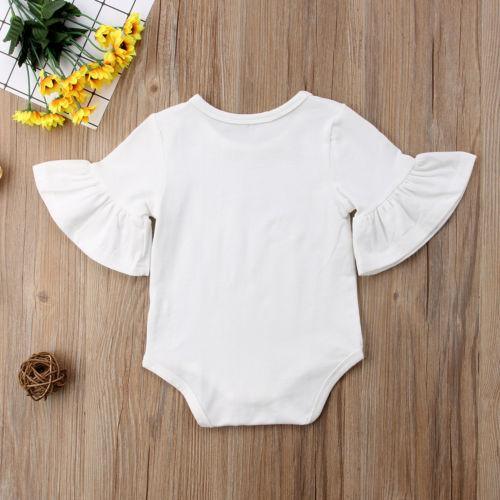 Luxury Modern Baby Girl Bodysuit Unique Cute Flared Sleeve Playsuit Jumpsuit In Elegant Deisgn