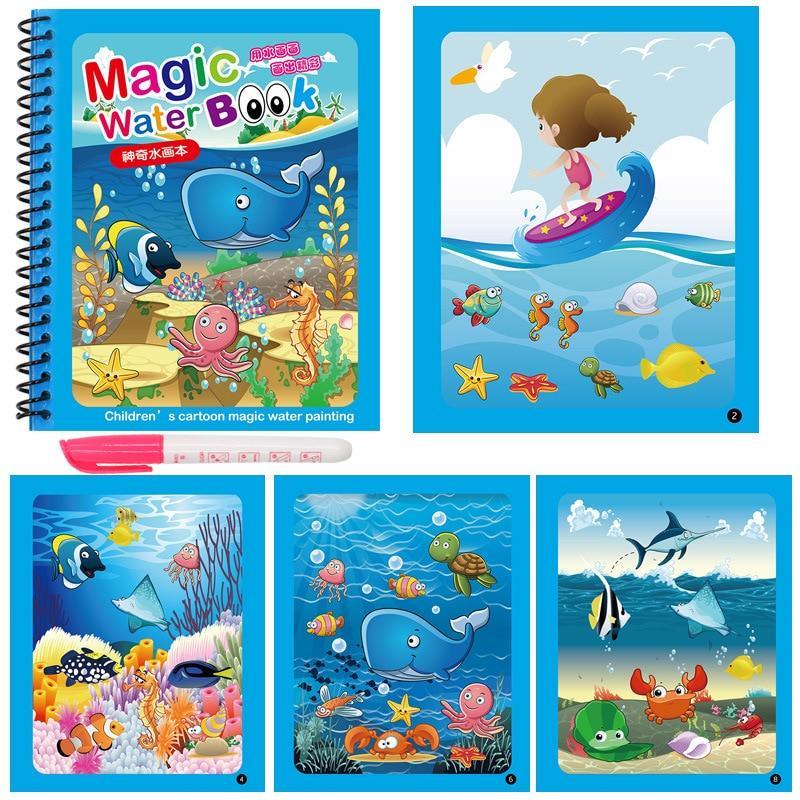 Early Education Montessori Painting Drawing Board For Kids Toys Coloring Book Doodle & Magic Pen Magic Water Drawing Book