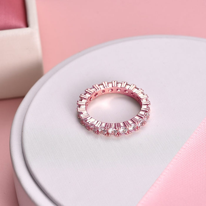 Luxury Brand Jewelry White  Color Inlay Cubic Zirconia Unique Shaped Ring for Women Wedding Engagement Luxury Diamond Design