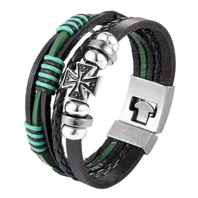 Trendy Modern Jewelry Leather Bracelet Men Braided Multilayer Anchor Bracelets Ladies Rope Chain for Male Jewelry Classic Style