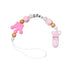 Handmade Shiny Pacifier Clip Chain Infant Nipple Holder Wooden Beaded Crystal Nipple Leash Strap Metal Pacifier Clips For Baby