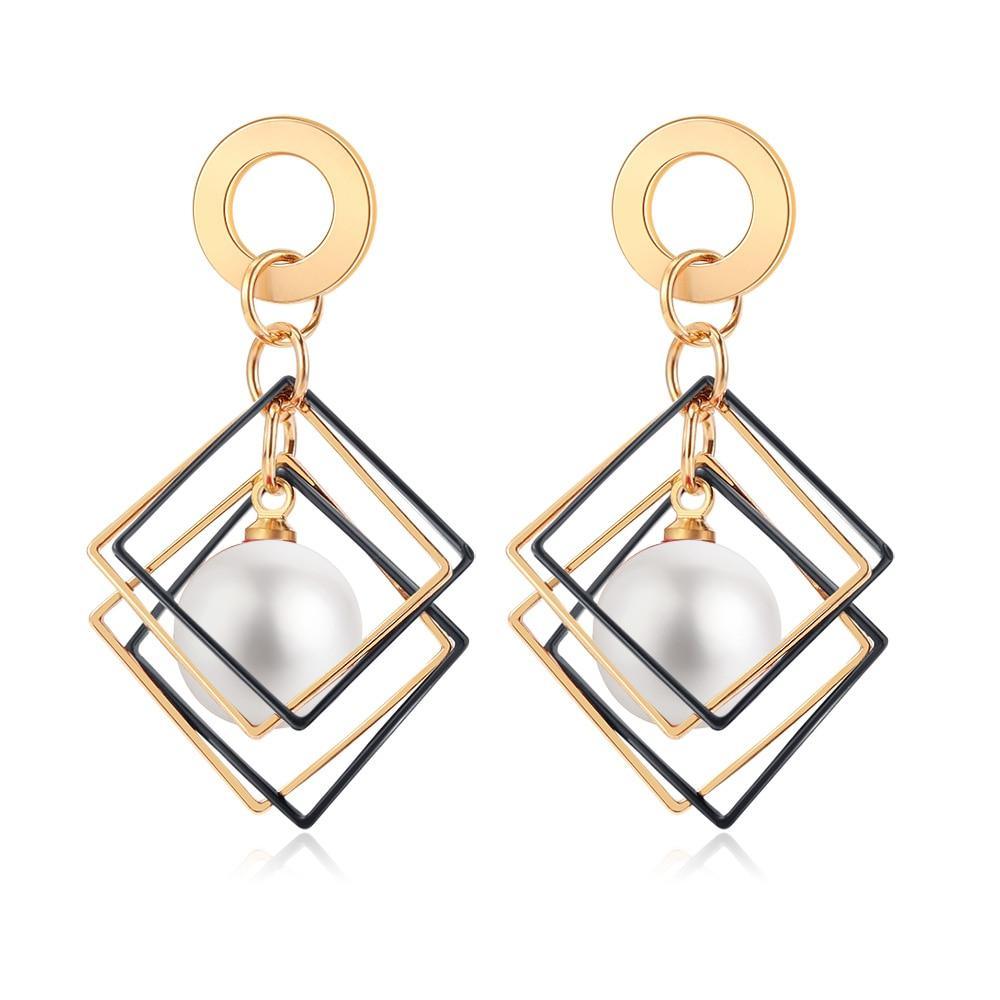 New Modern Korean Statement Round Luxury Earrings For Women Perfect Geometric Elegant Gold Shell Fluff Dangle Drop Earrings