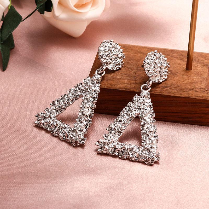 New Fashion Round Dangle Drop Korean Earrings For Women In Geometric Round Heart Gold Earring Wedding Elegant Style